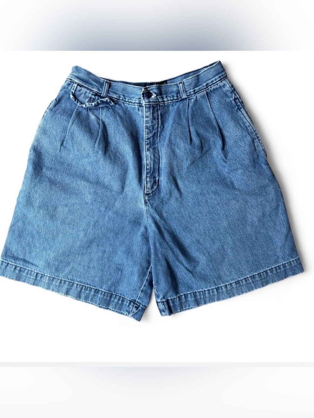 Vintage 90s GAP Pleated Denim Shorts High Waisted Made in USA 9/10